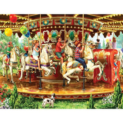 5D DIY diamant schilderij Merry Go Round borduurwerk mozaïek kruissteek strass decoratie 20X30CM beige