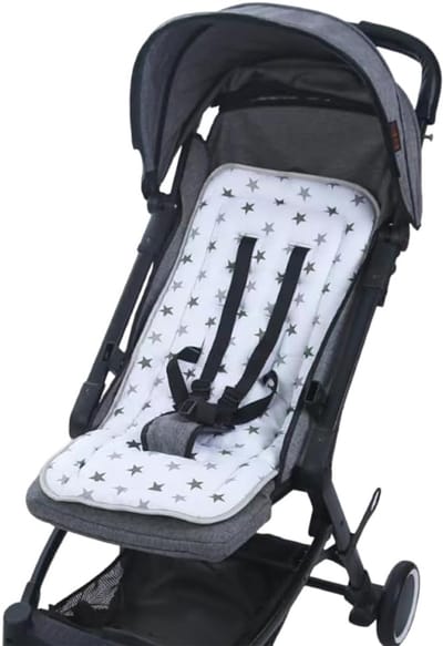 Universele Kinderwagenzetelvoering Katoen – Ademend Zacht Kinderwagenkussen Met Hoofd-Hals-Lichaam Ondersteuning, Instelbare Buggy Zetelmat Voor Pram/Pushchair