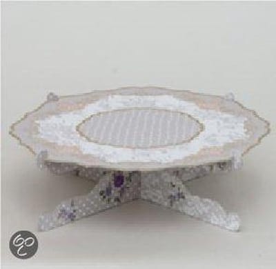 Baci Milano Candies Taartplateau - Papier - Op Voet - 32 cm - Taupe