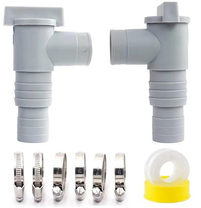 Dailygoods- Afsluitkraan voor zwembaden - 32 mm Slangaansluiting - Zwembadslangadapter - Slangklemmen - Professionele Kunststof - Eenvoudig te Monteren - Afsluitventiel