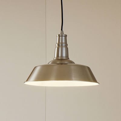 Lindby - hanglamp - 1licht - Metaal - H: 10.5 cm - E27 - nikkel, wit