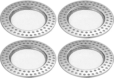 Inovra - Afvoerzeef Roestvrij Staal 4-delig Set - Haarzeef voor Douche, Wastafel en Keuken