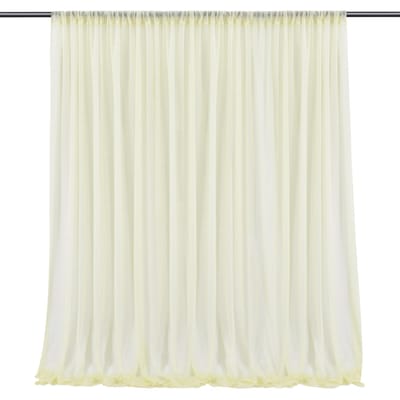 Achtergrondgordijn Beige 1.5x2.5m Garen Duurzaam Achtergrond Drapage voor Bruiloft Feest Foto