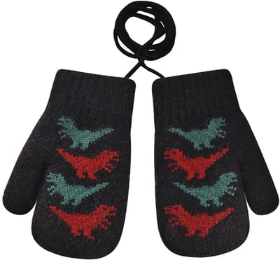 Dailygoods- Babywanten met Dinosaurusmotief - Warme Fleecevoering - Dubbele Winterhandschoenen - Geschikt voor 0-3 Jaar - Ideaal voor Buitensport - Zachte Acryl Materialen - Kinderenhandschoenen