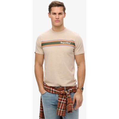 Gestreepte casual T-shirt met logo Superdry Venue