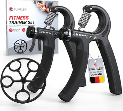 Thijox - FUNFLEX Hand Vingertrainer Set, Verstelbare Grip Kracht Onderarm Trainer, Vingertrainer voor Optimale Grip Kracht, Onderarm Training Apparaat