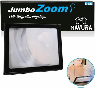 Grote Leesloep - Vergrootglas XXL - Tekst Vergroten - Met LED Verlichting - A4 Formaat - Zwart
