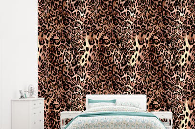 Behang - Fotobehang Dierenprint - Luipaard - Design - Luxe - Breedte 315 cm x hoogte 260 cm