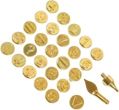 Graveergereedschap Set - Nummer Brandpunten - Houtsnijwerk Maken - Metaal Materiaal - 2.8x1x1cm - Goud