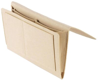 Organiser - Bed / bank organizer - Bedside pocket - Opbergzak - Bankopberger - Vilten opbergtas - Opbergvakken - Tijdschriften / boeken / laptop opbergen - Vilt - Sofa caddy - Beige - Jonyx