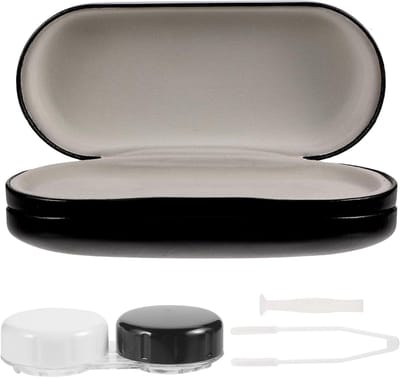 Dubbellaagse Brillenkoker - Brillen Organizer - Brillen Beschermen - Dubbele Capaciteit - 16 x 7 x 5 cm - Zwart