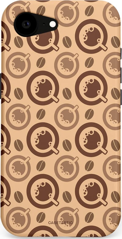 Casetastic Hoesje Geschikt voor Apple iPhone 16e Magsafe - Stijlvolle Beschermende Duo-layer Case - Cappuccino Ontwerp