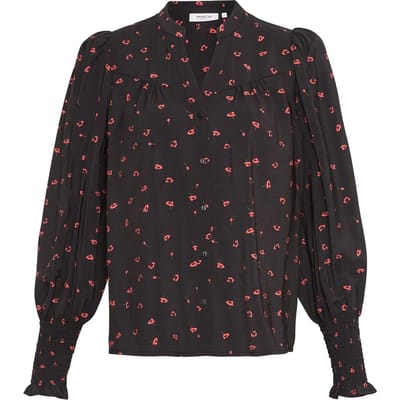 MSCH Copenhagen Mschvinaya Ladonna Shirt Aop Dames - Jurken - Kleedje - Zwart - Maat S