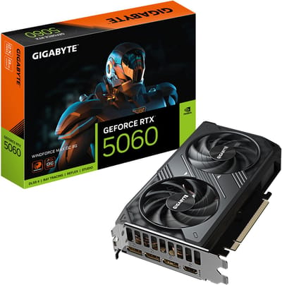 GIGABYTE GeForce RTX 5060 WindForce 2 MAX OC - 8GB GDDR7 RAM - Grafische kaarten