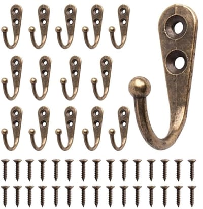 15 Stuks Vintage Brons Kledinghaken en Sleutelhaken voor Garderobe