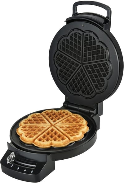 Heinner Wafelijzer – Instelbare Temperatuur – 1200W – Indicatie Lampje – Anti-aanbaklaag – 19 x 16,2 cm – Zwart