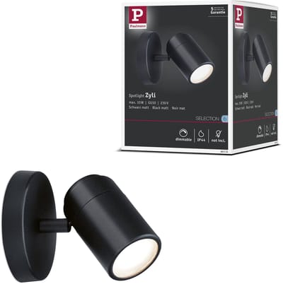 Spotlight Zyli IP44 GU10 230V max. 10W dimbaar Zwart mat