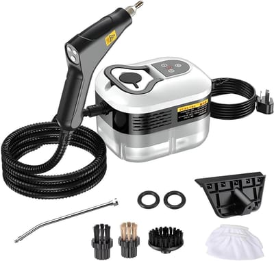 Stoomreiniger - Hogedruk reiniger - Grondig schoonmaken - Krachtige 2500W motor - 1200ml tank - Zwart wit