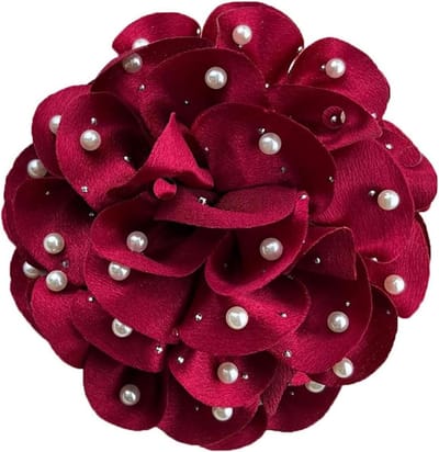 Grote Broche Bloemen - Bloemenaccessoire Parel - Feestelijke Decoratie - Handgemaakt Ontwerp - Groot formaat - Wit