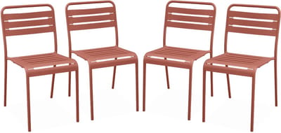 sweeek - Set van 4 tuinstoelen metaal - amélia