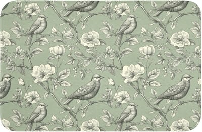 Badmat 60x40 cm - Antislip - Klassiek - Botanisch - Groen - Badmatten voor badkamer - Badkamermat - Douchemat - Badkamer mat