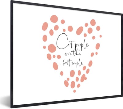 Fotolijst incl. Poster - Katten - Spreuken - Quotes - Cat people are the best people - 40x30 cm - Posterlijst