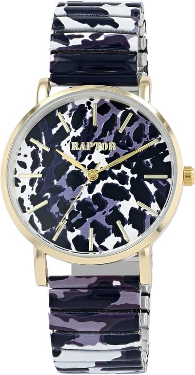 Raptor Herenhorloge siliconen JW20204 met echte leren band, 5ATM, basic, modern, zakelijk