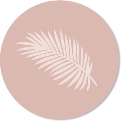 Muismat rond 20x20 cm - Mousepad Zomer - Palmblad - Pastel - Ronde muismatten