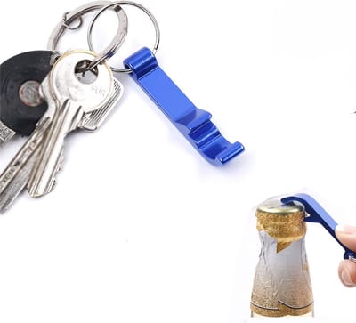CHPN - Bier Sleutelhanger - Blauw - Bieropener - Flesopener - Beer Opener - Blauwe opener - Bottle opener - Cadeau - Sleutelhanger met opener - 1 stuks