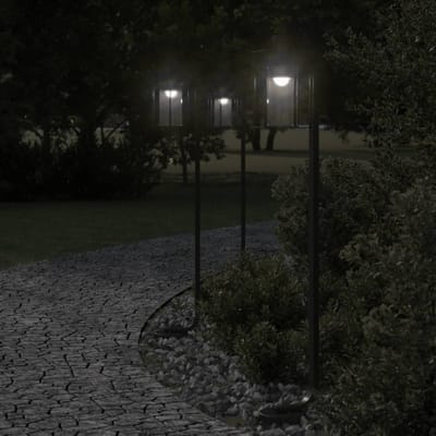 vidaXL Vloerlamp voor buiten 100 cm roestvrij staal zwart