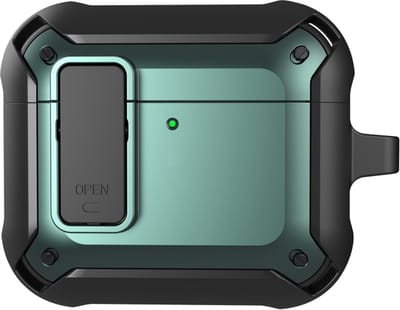 Telestore - Hoesje geschikte voor AirPods 4 - TPU hybride hoesje Beschermhoes - Shockproof AirPods 4 Cover - AirPods 4 Hoesje - Geschikt voor Apple Airpods 4 - groen - hard en TPU cover