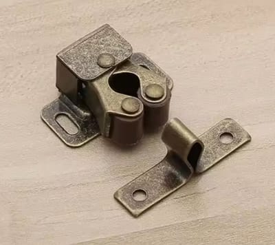 TLVX Rolvanger set Brons Koper/ Deurklem / Lade klem / Meubel Kast Deur Stopper / Kastklem / Deurstopper / Deurstop slot gesp / Deur vast zetter / Meubel klem / Meubelbeslag / Vintage Kastdeur rol vanger / Buffer / Meubelvanger / Magneet vervanger