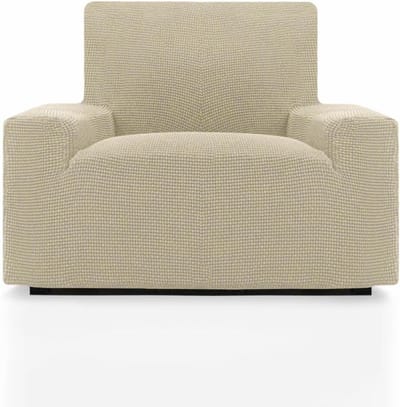 Superelastische 1-zits bankhoes beige - ademend comfortabel slijtvast makkelijk aan te brengen 70-110cm