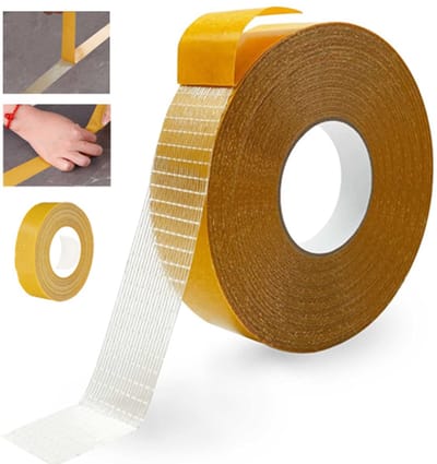 VHV - Dubbelzijdige tape - Tapijttape - Dubbelzijdige tape heavy duty - Extra sterke tape - Textieltape - Voor vloerkleden en matten - Binnen en buiten - 2.5 cm x 50 m - 2pcs
