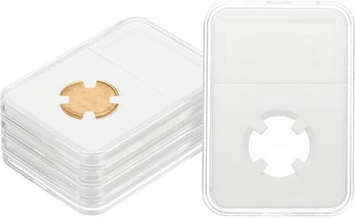 19mm Coin Lab Display Holder - 5 Pcs Clear Coin Case Storage Box - Plastic Four Point Box voor Coin Collector - Collectie Organiseren en Bescherming
