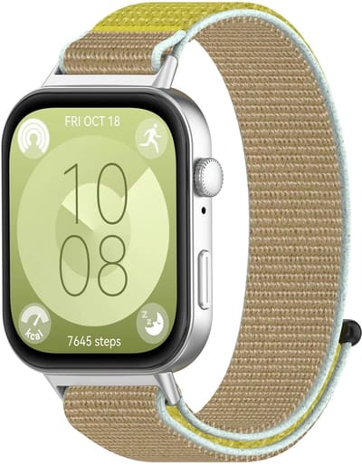 By Qubix - Sport loop nylon bandje - Geel - geschikt voor Huawei Watch Fit 5 / 4 / 3