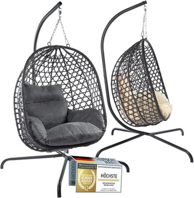 Egg Hangstoel - Hangstoel met Standaard - Chair voor Binnen en Buiten - Relax