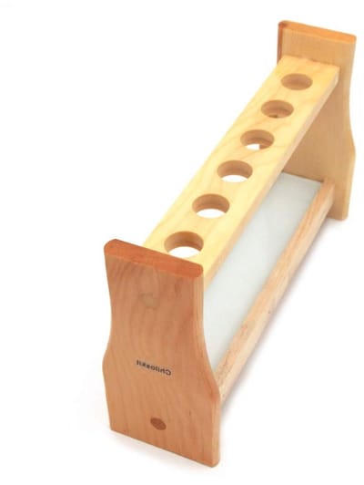 Houten testbuisrek voor 10ml en 25ml testbuizen, ideaal voor laboratoria en penopslag, 18mm formaat