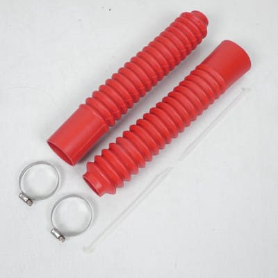 Paire soufflet Protection de fourche Ø32mm 340mm Rouge 3AS Racing pour moto Neuf