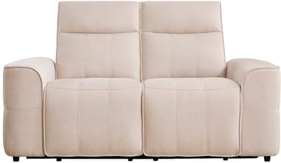 Vente-unique Elektrische tweezitsbank relax in beige chenillestof SCAMOCO