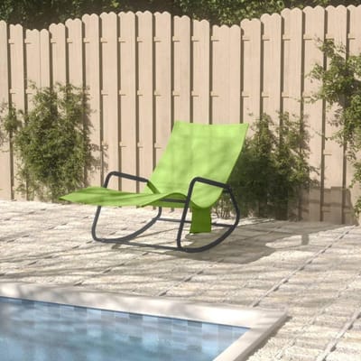 Ligstoel Staal - Tuinstoel Relax - Buiten Ontspannen - Met Zijvak - 145 x 57 x 83 cm - Groen