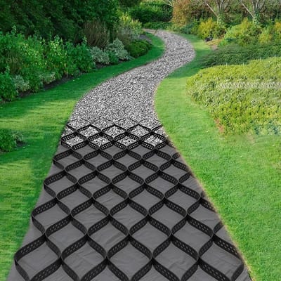 Grondrooster Tuinpad - Stabilisatie Rooster - Oprit Stabiliseren - Honingraat Structuur - 1 x 5 meter - Zwart