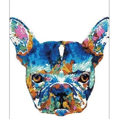 Peinture diamant 5D Chien Art diamant Plein forage Mosaïque Décorations animales pour la maison 20X30CM blue