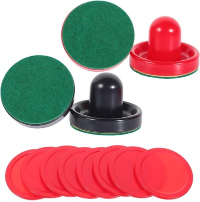 Airhockey Accessoires - Pucks en Paddles - Tafelspel Vervanging - Ergonomisch Ontwerp - 16 Stuks - Diverse Kleuren