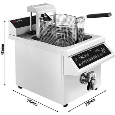 GGM Gastro Induktions-Fritteuse - 8 Liter - 3,5 kW - mit automatischer Korbanhebung