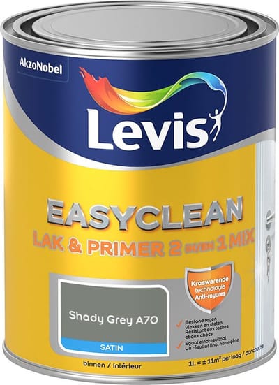 Levis - Easyclean Lak & Primer 2-In-1 Mix - Shady Grey A70 - Mengverf - 1 L