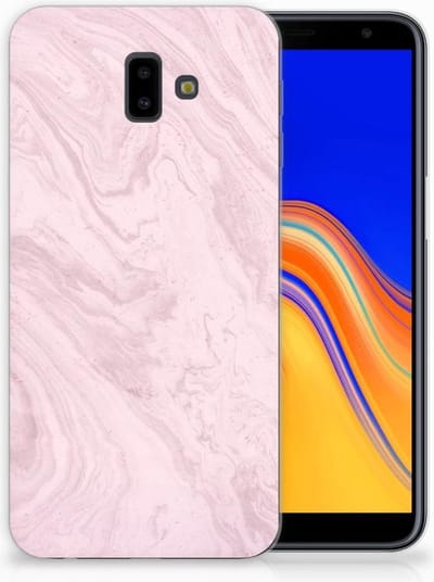 Samsung Galaxy J6 Plus (2018) TPU Siliconen Hoesje Marble Pink - Origineel Cadeau Vriendin