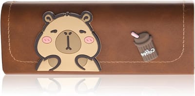 Draagbare Zonnebril Etui, Vintage Bruine Brilhouder, Lichtgewicht Hard Shell Brilcase voor Reizen, Stijlvolle Brilopberger met Bescherming