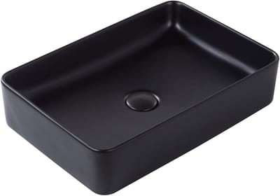 CHIVANA - Wastafel - Zwart - 51 x 34 cm - Keramiek