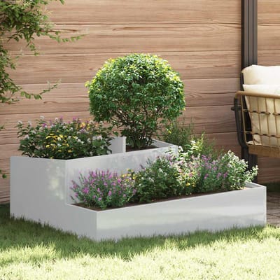 vidaXL - Plantenbak - zilver - 100 - x - 100 - x - 50 - cm - Gegalvaniseerd - staal